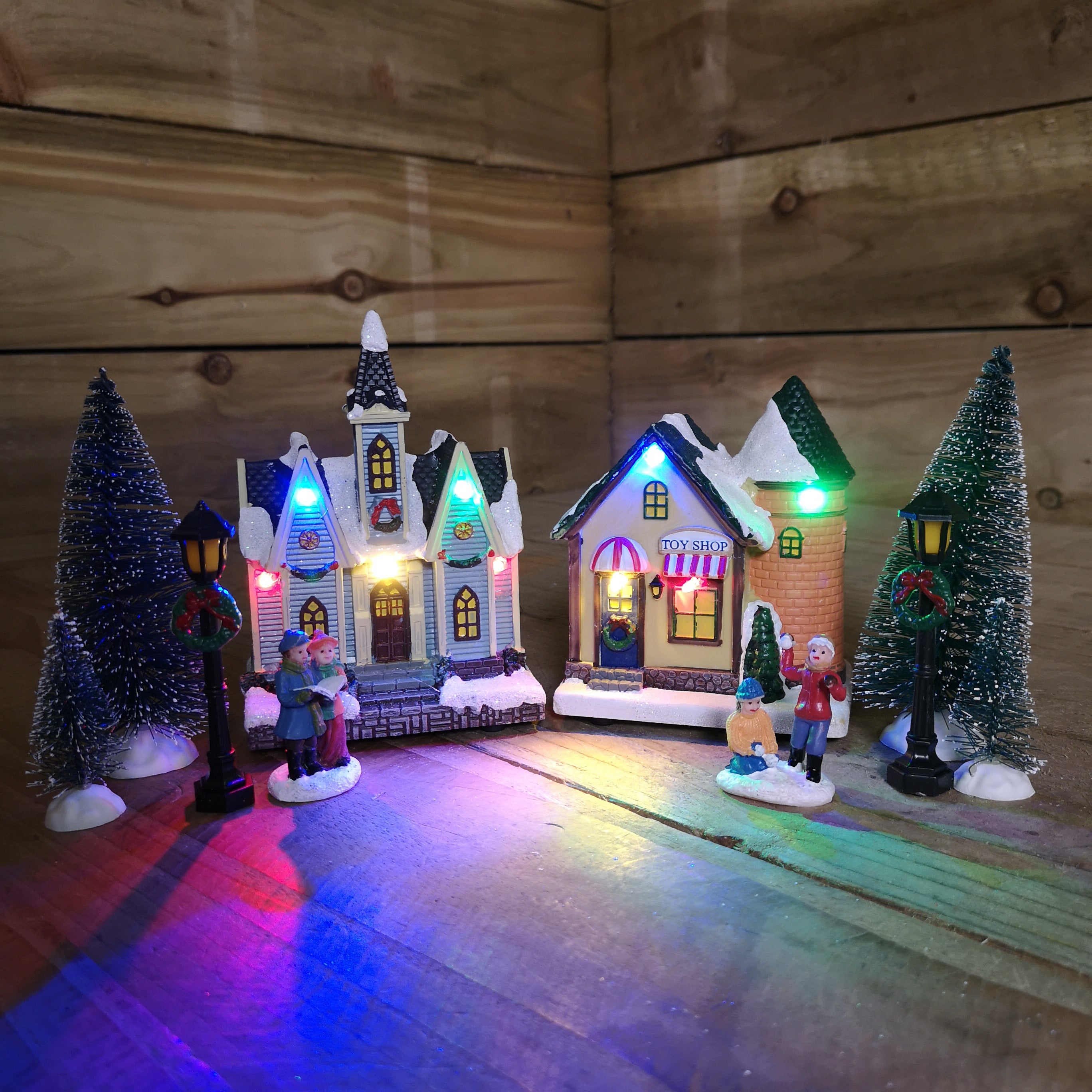 Battery operated store village lights