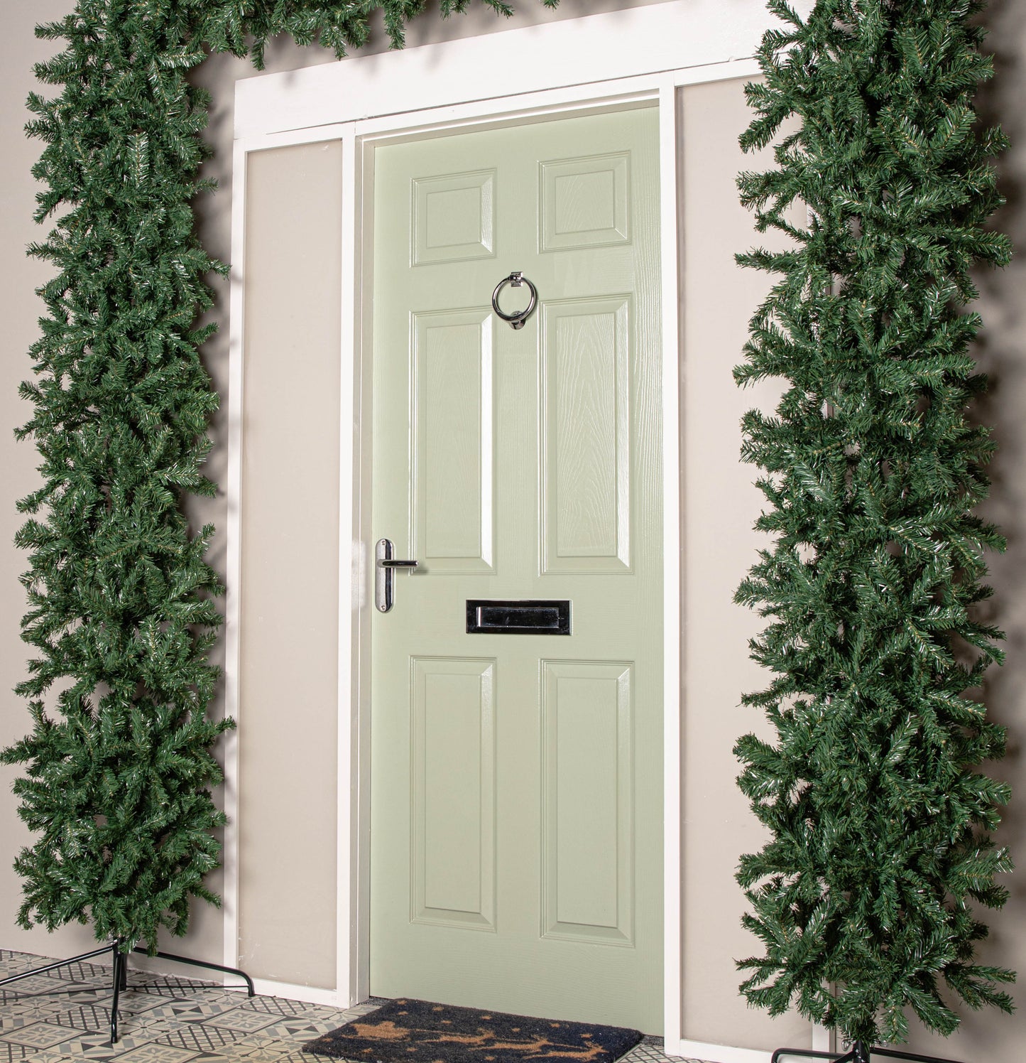 8ft (2.55m) Double Door Artificial Plain Green Christmas Tree Arch in Green with 2000 Tips