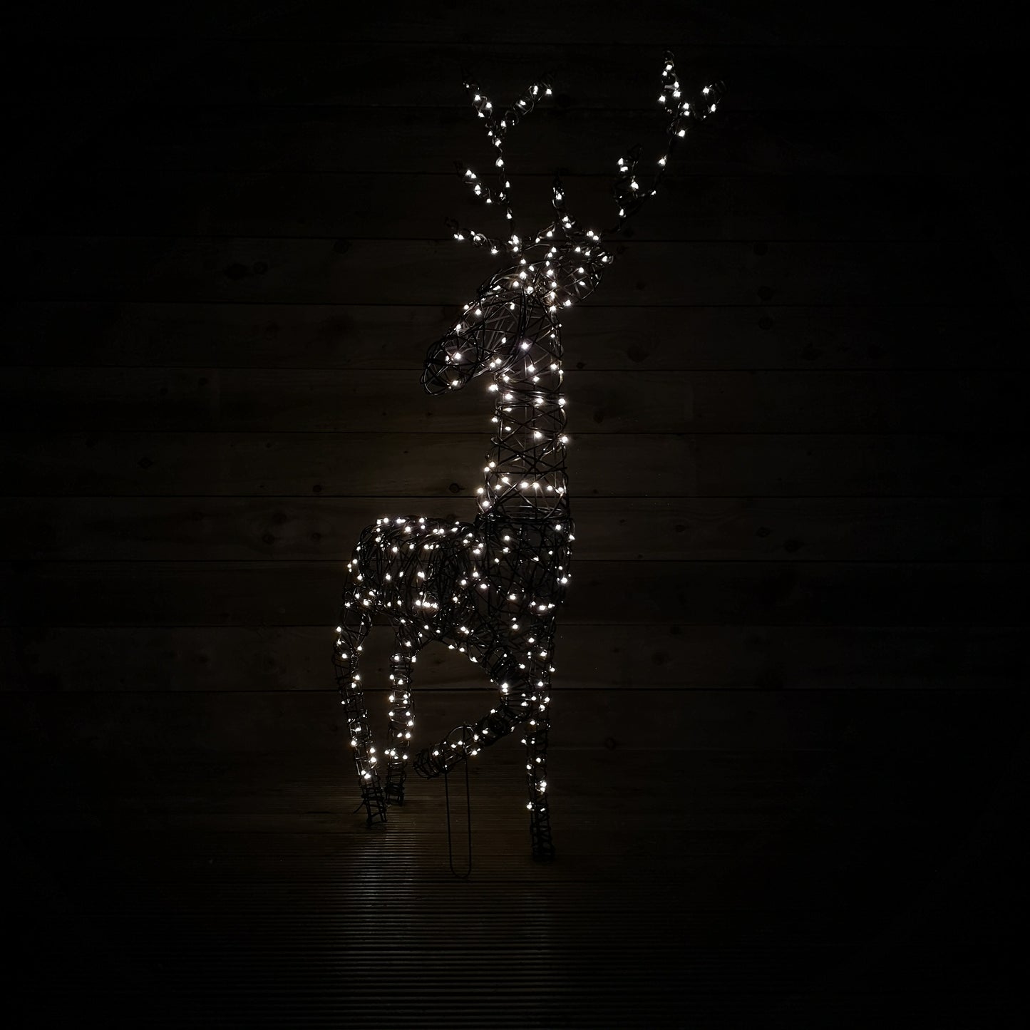 1.2m Indoor Outdoor LED Christmas Wicker Reindeer Decoration in Warm White