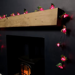 Premier 2.8m Holly Garland with Red Berries and 40 Red Leds