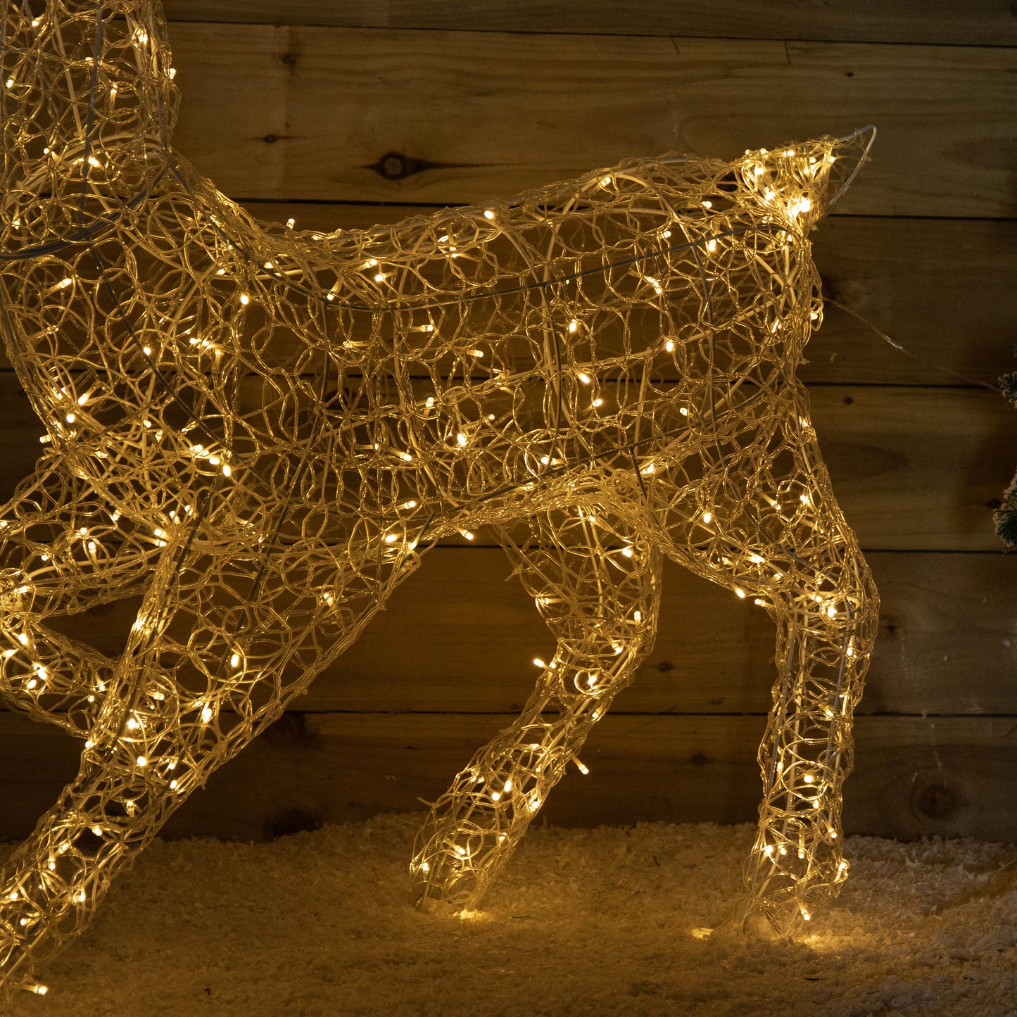 1.4m Light up Soft Acrylic Christmas Stag with 300 Warm White LEDs