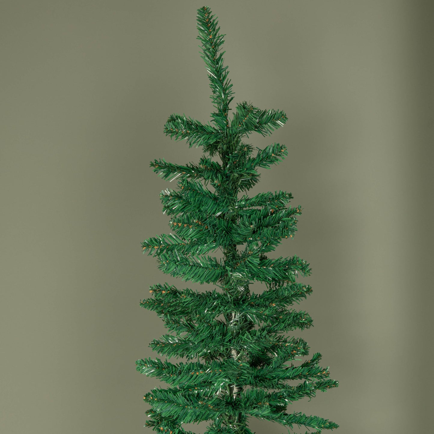 8ft (2.4m) Green Artificial Pencil Christmas Tree With Green Metal Stand and 460 Tips