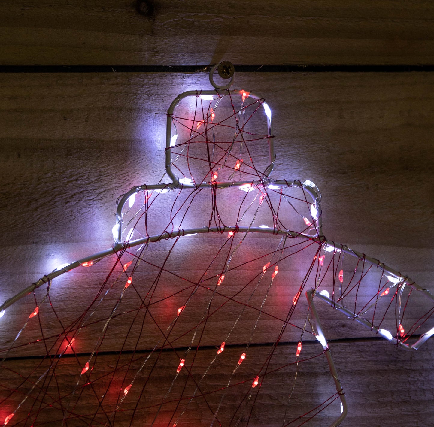 50cm Light up Metal Hanging Christmas Bauble with 240 Red and White LEDs