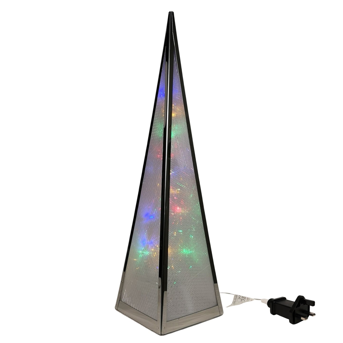 Premier Christmas 45cm Holographic Pyramid with Multi Colour LED Lights