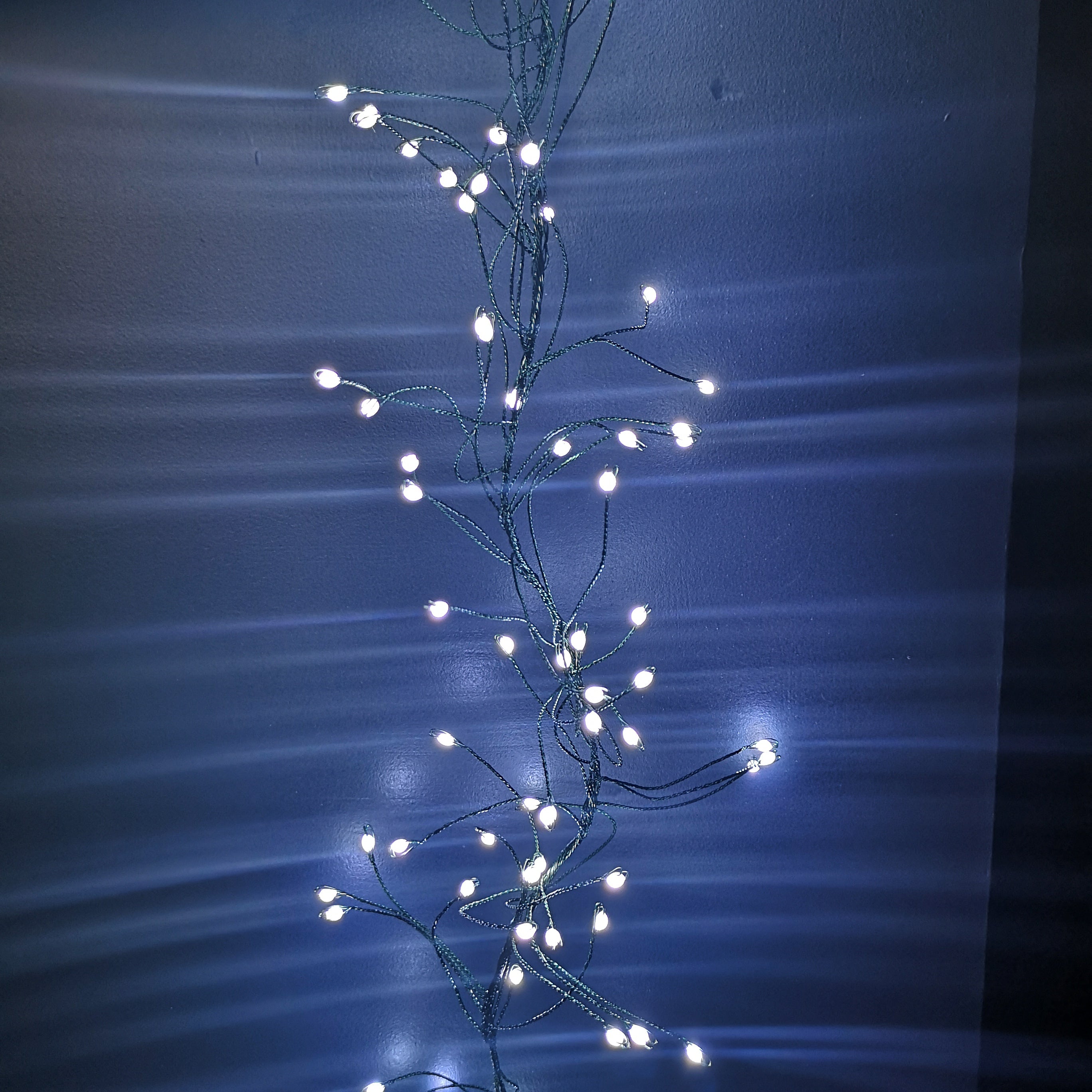 2.7m White LEDs Green Garland Wire Light Christmas Decoration with Timer