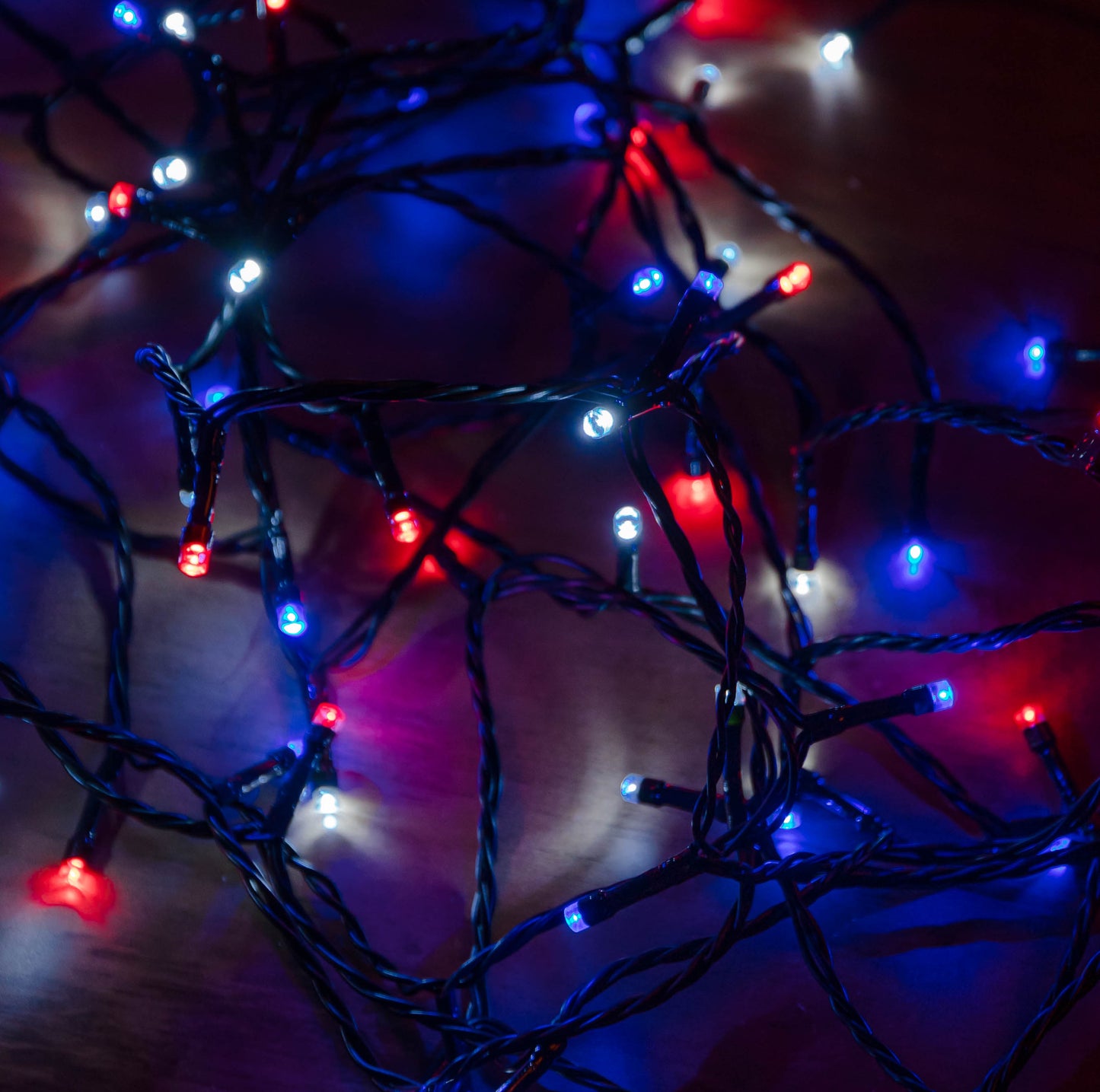 28.7m 360 LED SupaBrights Multi-Action Christmas String Lights with Timer in Blue, Red & White