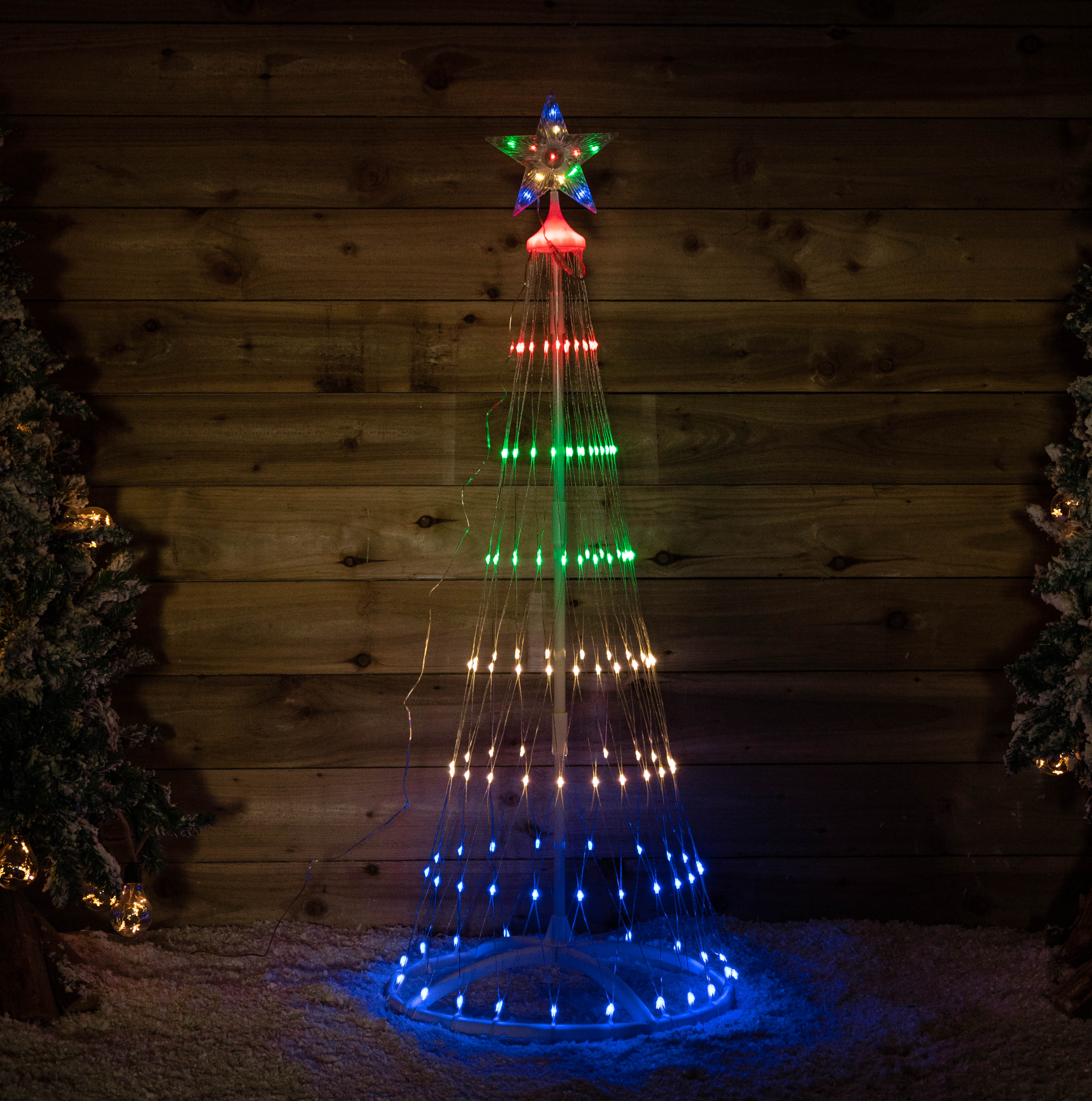 1.35m Light up Christmas Cone Tree with 160 Multi-Coloured LEDs and Timer Function