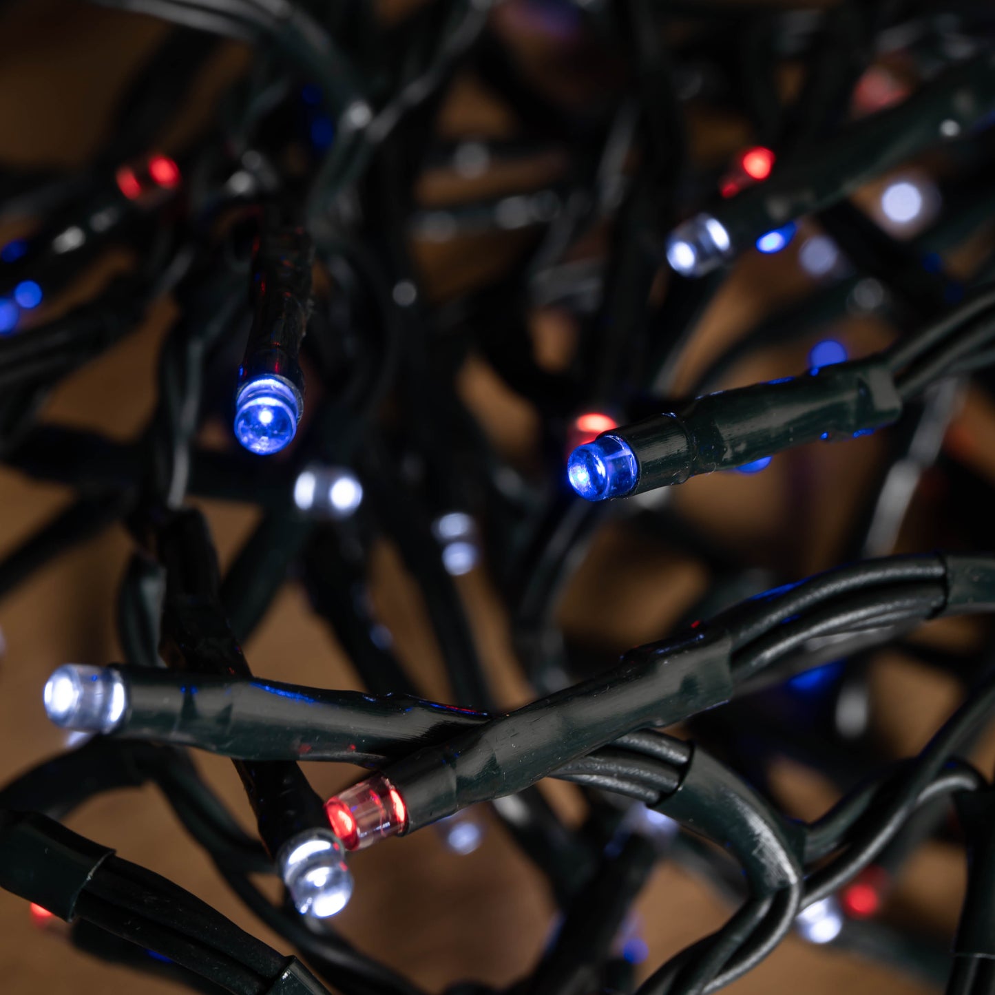 75m 3000 LED TreeBrights Christmas String Lights with Timer in Blue, White & Red