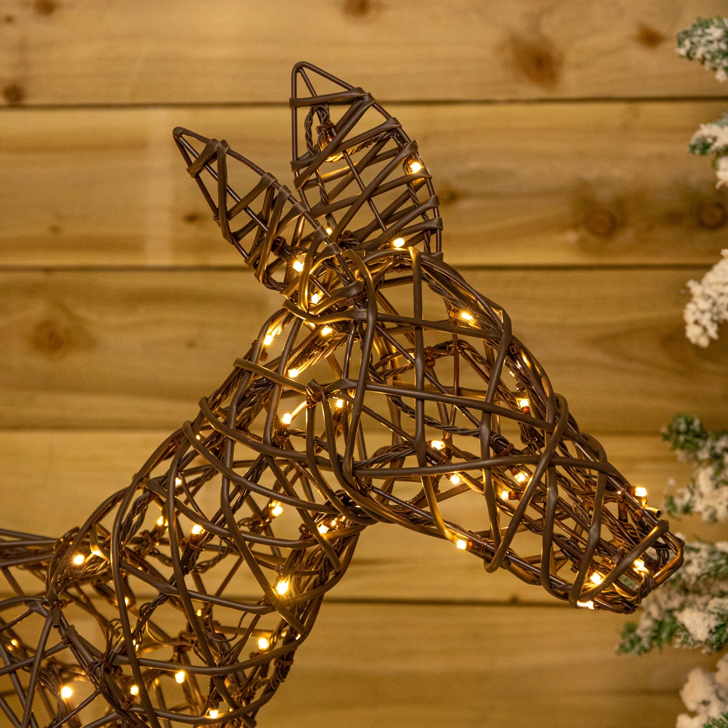 98cm Light up Brown Christmas Prancing Doe with 220 White & Warm White LEDs