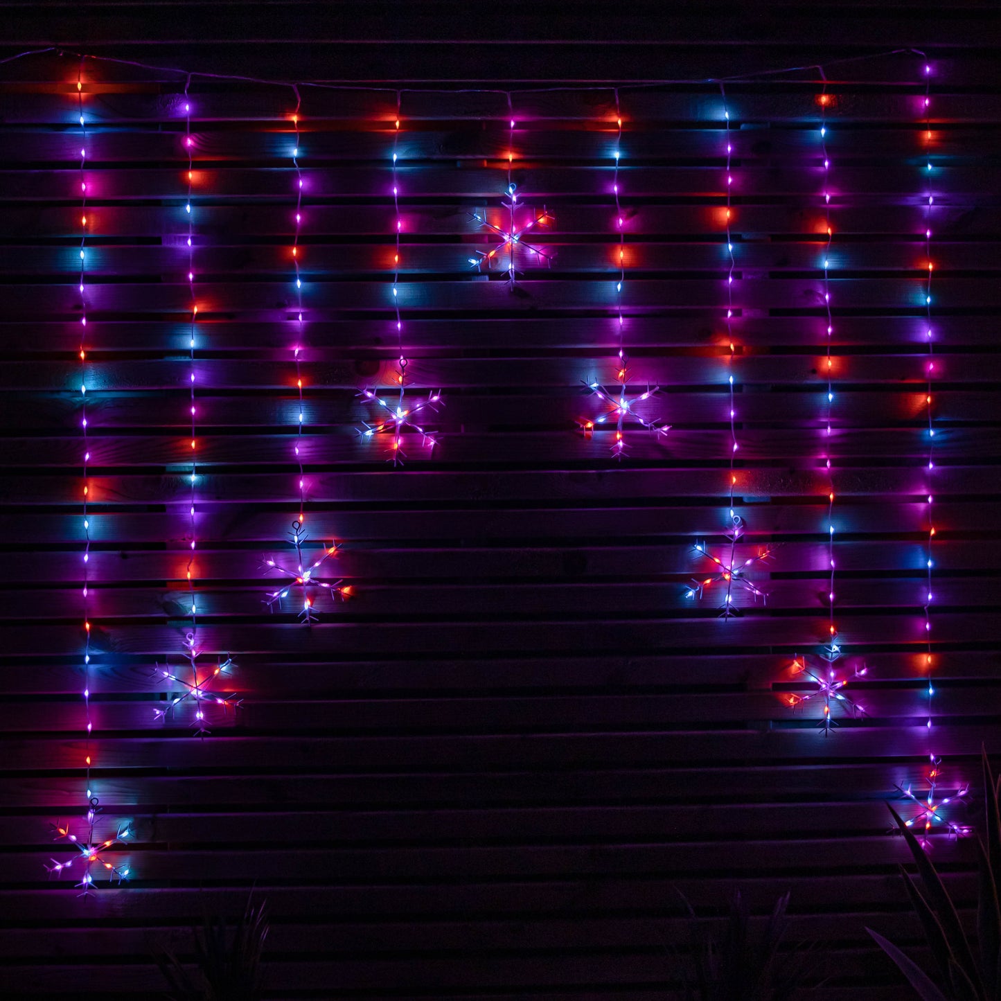 1.2m x 1.2m FlexiBrights Christmas Snowflake Curtain Lights with 267 Rainbow LEDs