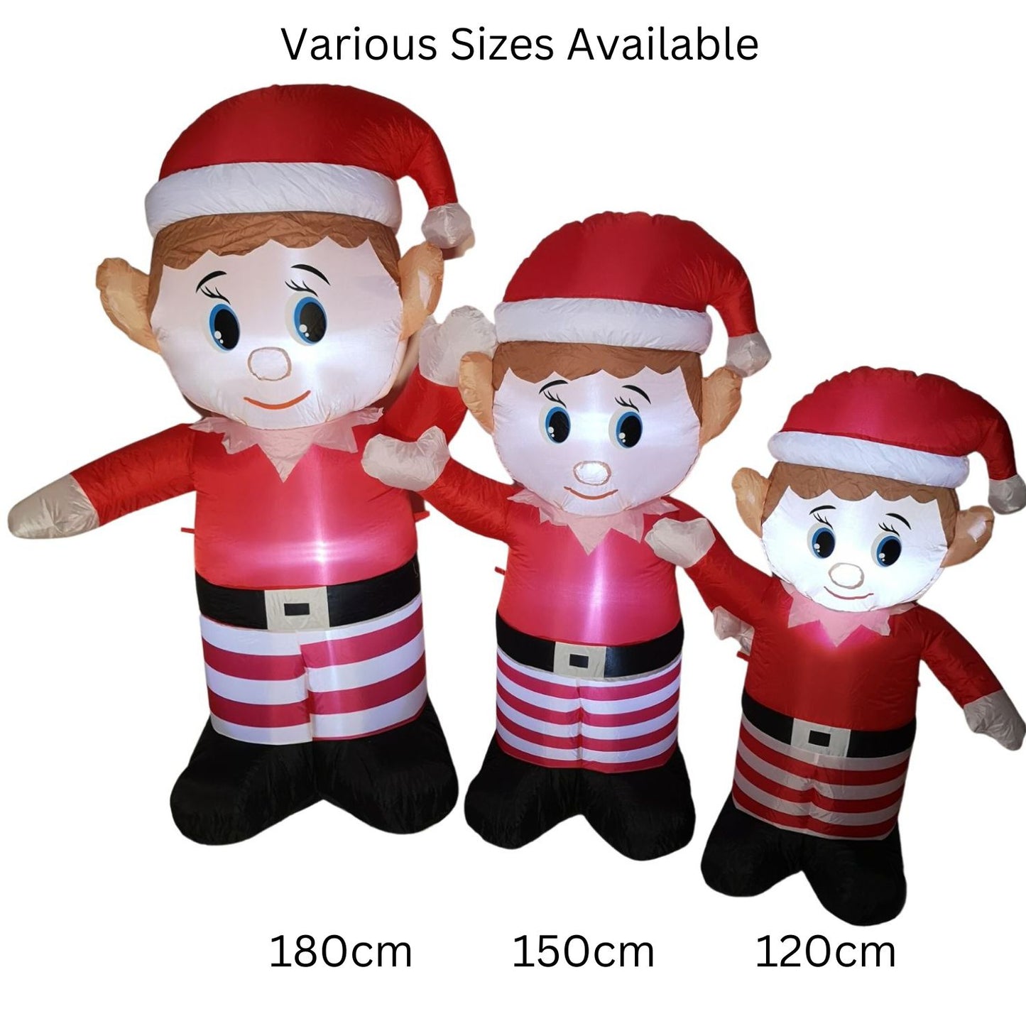 120CM Self Inflating LED Inflatable Christmas Elf Decoration