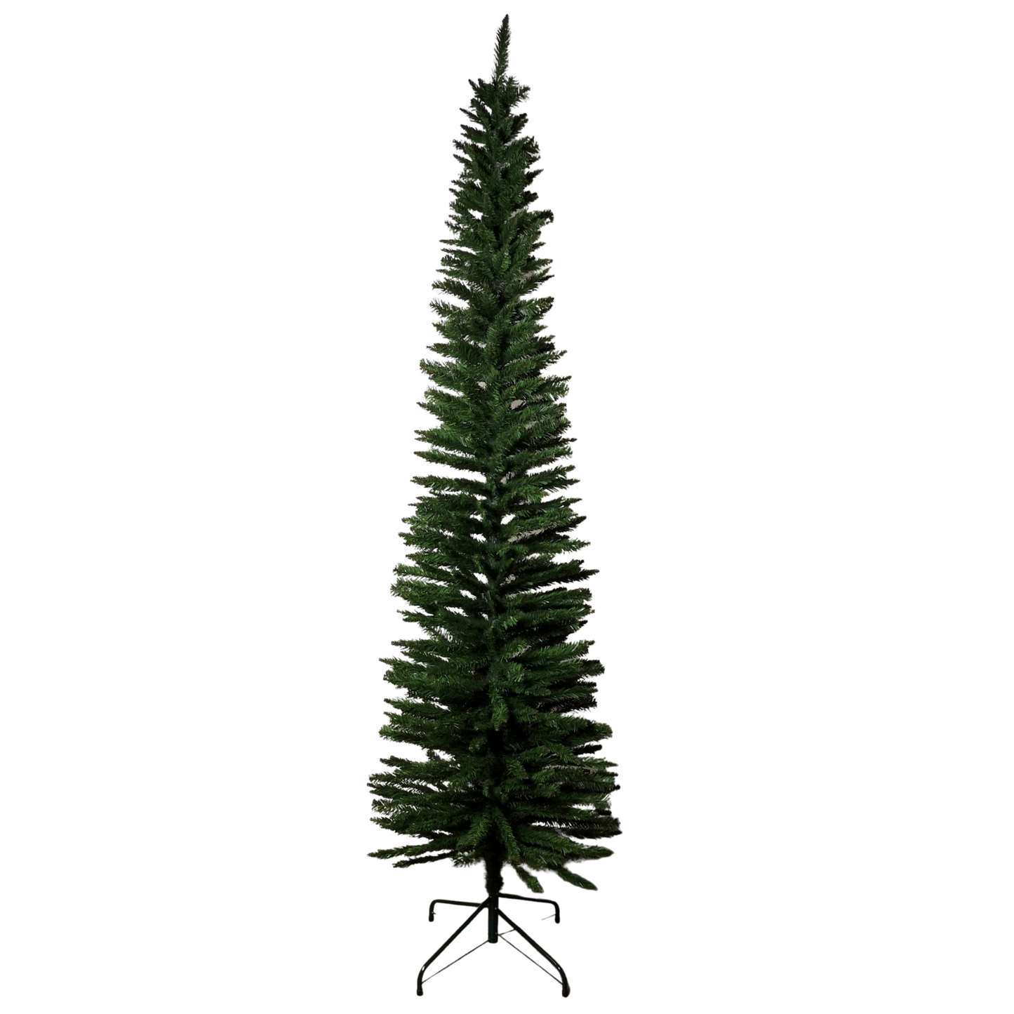 8ft (2.4m) Pencil Style Slim Artificial Christmas Tree in Plain Green