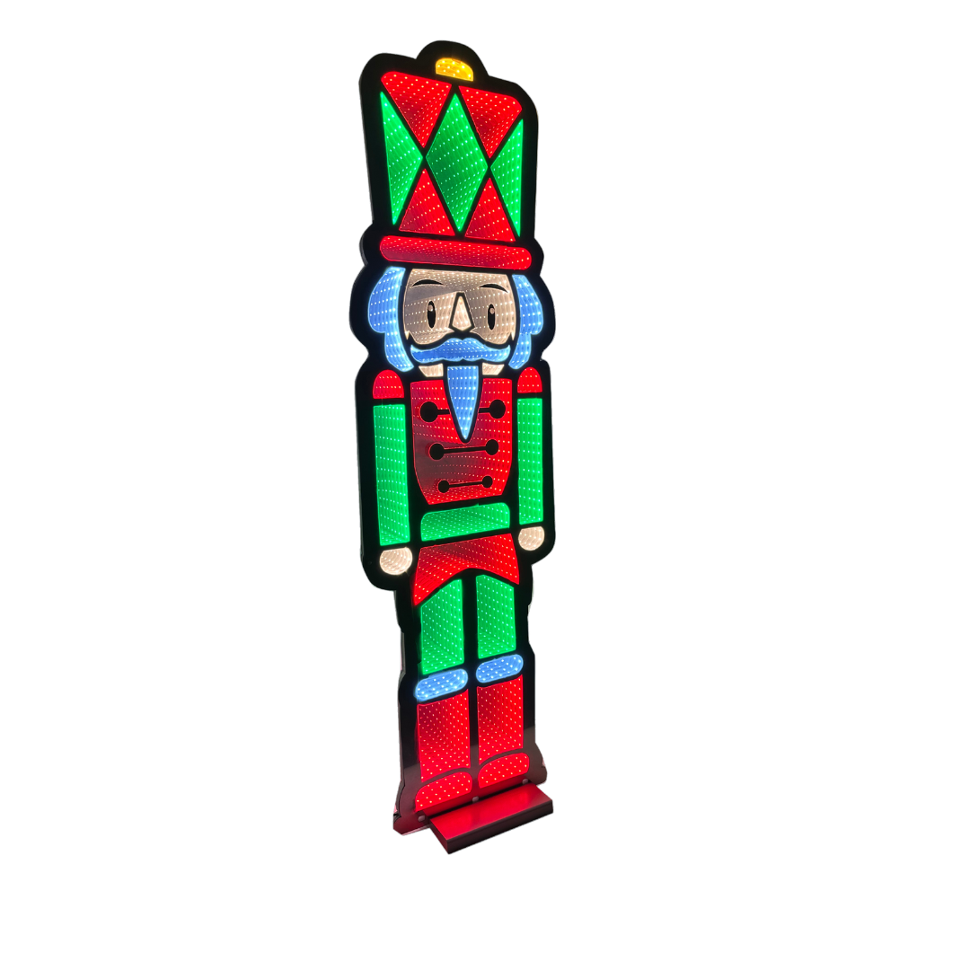 4ft (1.2m) Tall Light up Christmas Nutcracker Infinity Decoration with LEDs