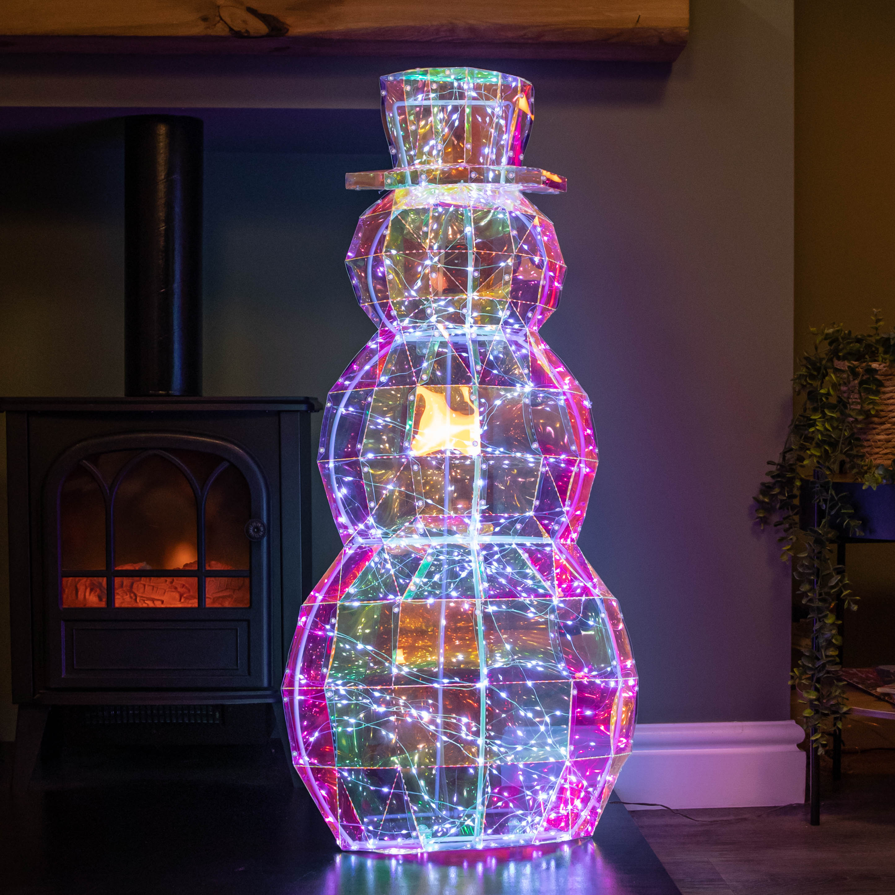 91cm Dream Light up Iridescent Christmas Snowman with 400 White LEDs