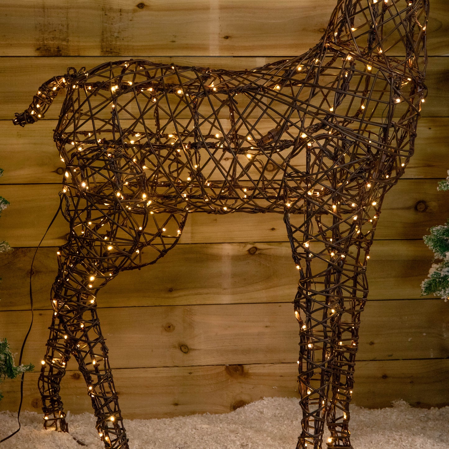 1.3m Light up Brown Christmas Standing Doe with 330 White & Warm White LEDs