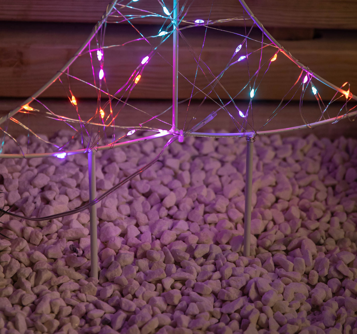 Set of 4 80cm Light up Christmas Tree Path Lights with 400 Rainbow LEDs