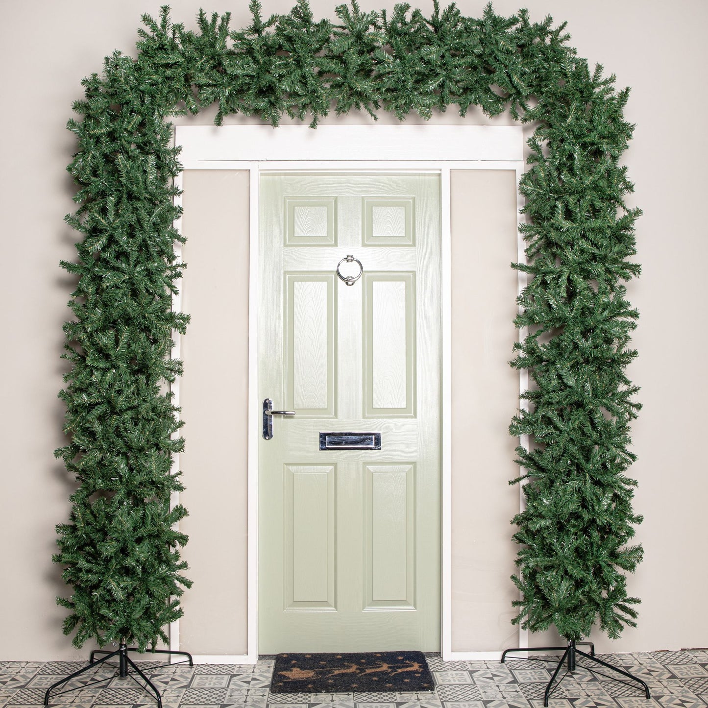 8ft (2.55m) Double Door Artificial Plain Green Christmas Tree Arch in Green with 2000 Tips