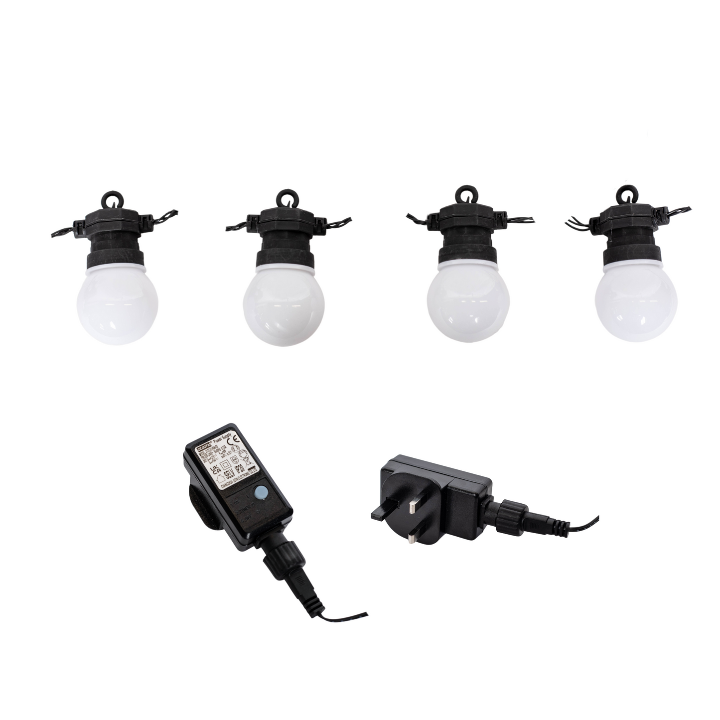 Set of 20 Indoor Outdoor Connectable Party Festoon Lights with Warm White LEDs