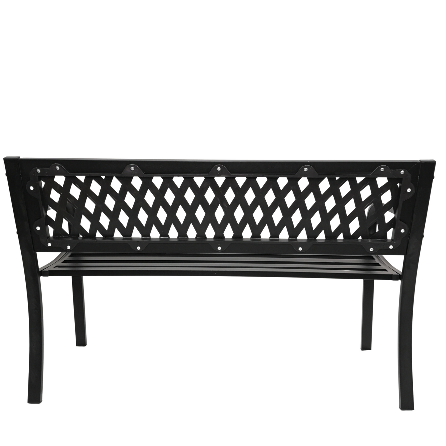 Keswick 2 Seater Outdoor Modern Lattice Design Metal Garden Patio Bench