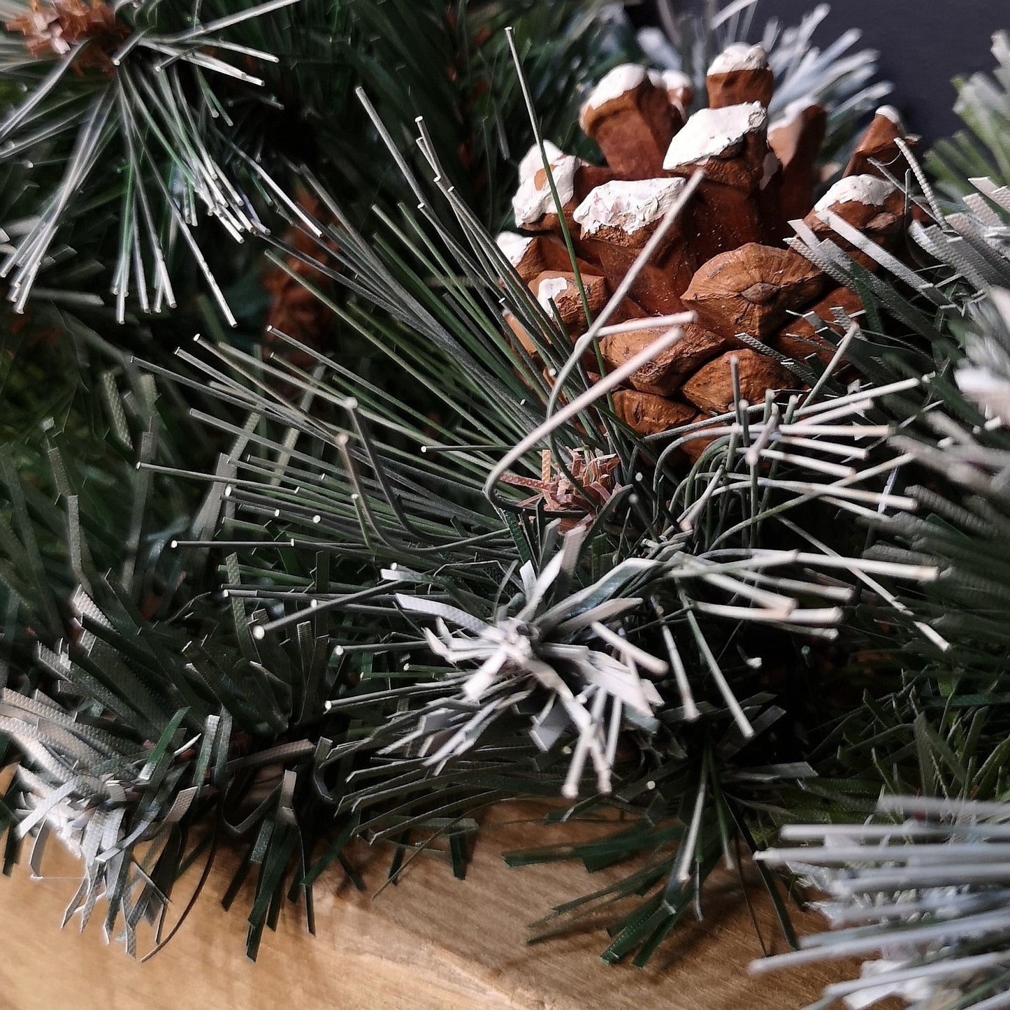 90cm (3ft) Frosted Glacier Christmas Swag with Pine Cones