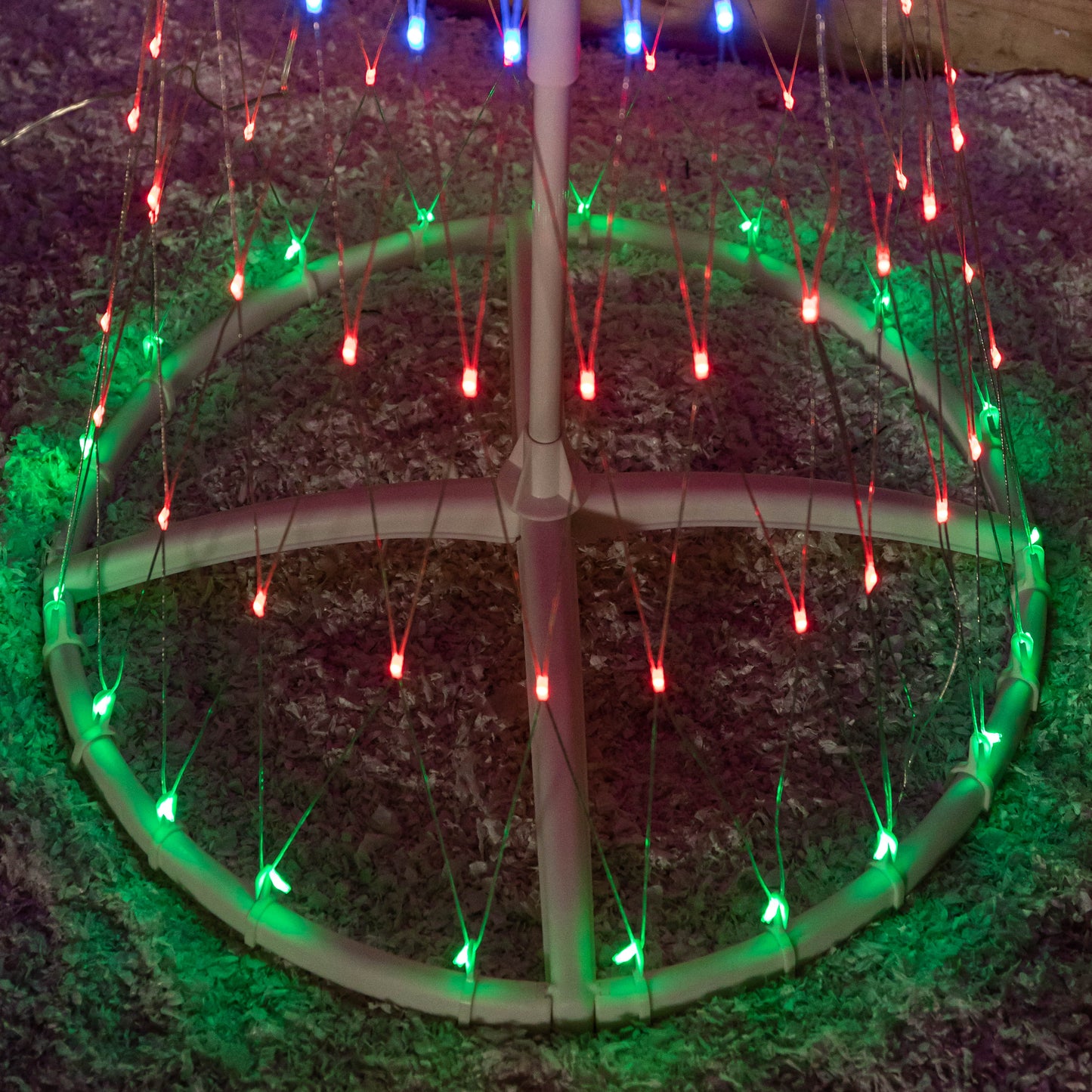 2.5m Light up Christmas Cone Tree with 320 Multi-Coloured LEDs and Timer Function