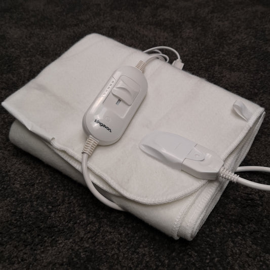 60cm 35W Single White Electric Blanket Throw with Temperature Settings