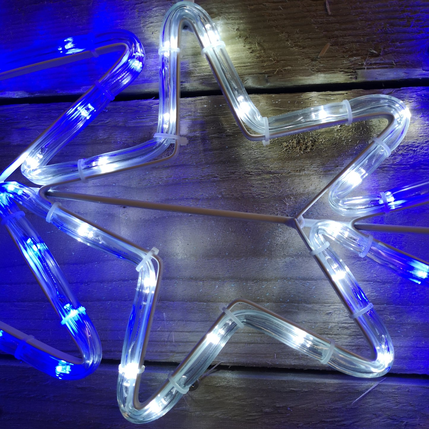 1.2m LED Rope Light 7 Star Silhouette Christmas Decoration in Cool White & Blue