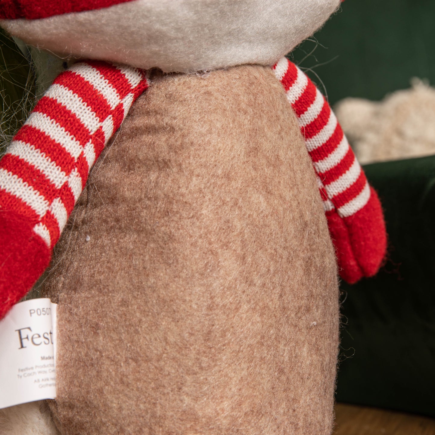 28cm Red and White Sitting Christmas Gonk with Mushroom Hat