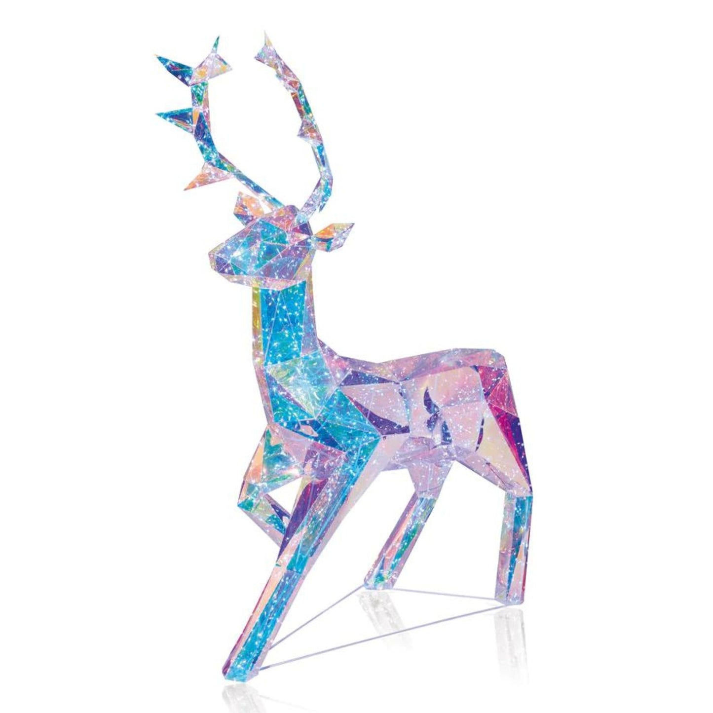 1.4m Light up Standing Iridescent Dream Christmas Stag with 600 White LEDs