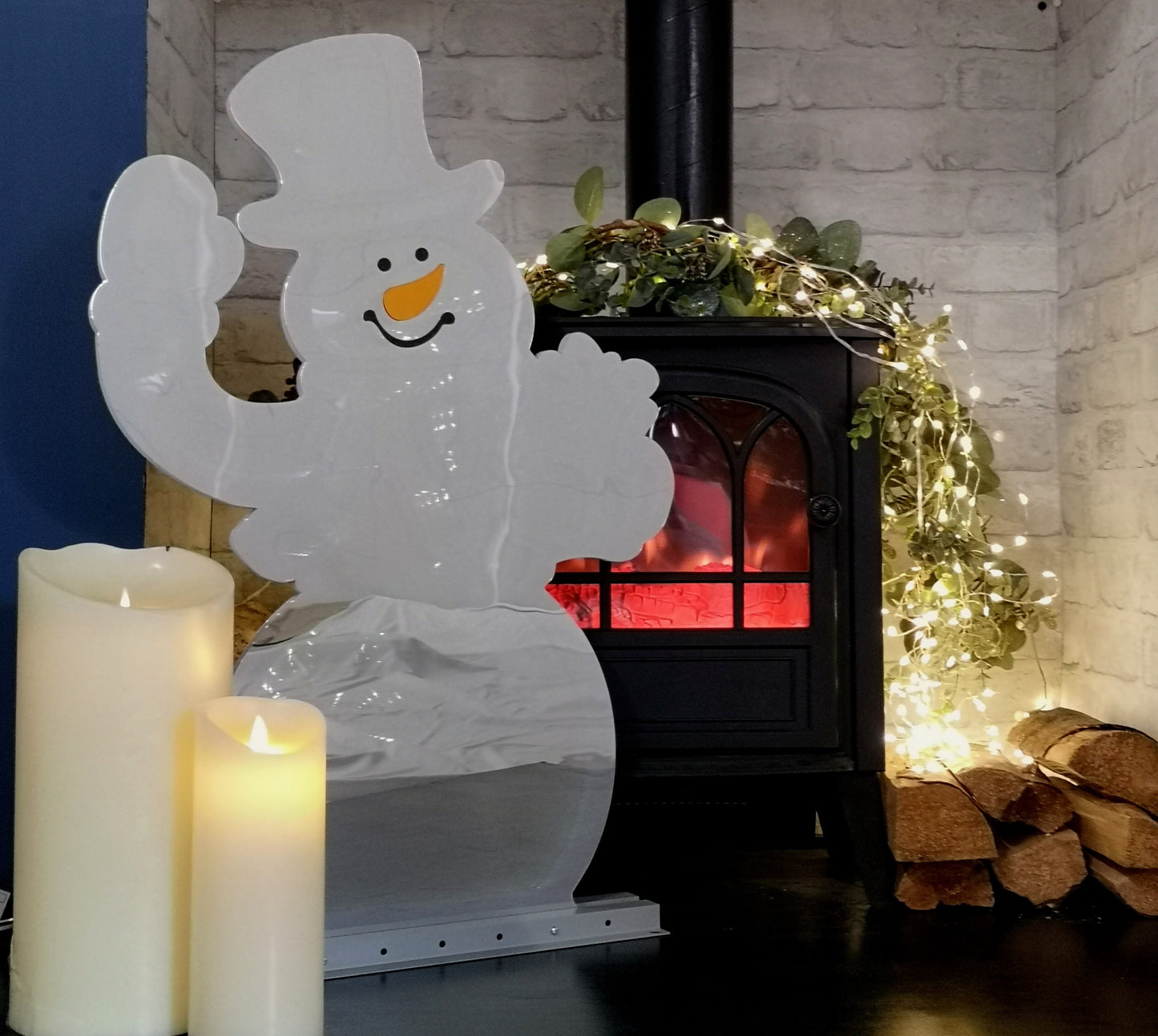 76cm LED Infinity Light Waving Snowman