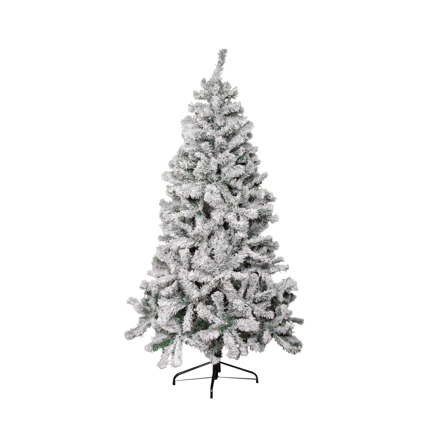 6ft (1.8m) Snow Flocked Artificial Christmas Tree with Green Metal Stand and 455 Tips