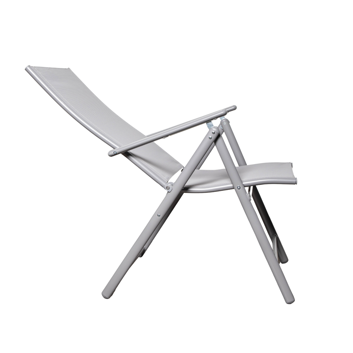 Outdoor Garden Patio Multi Position Reclining Folding Chair in Grey