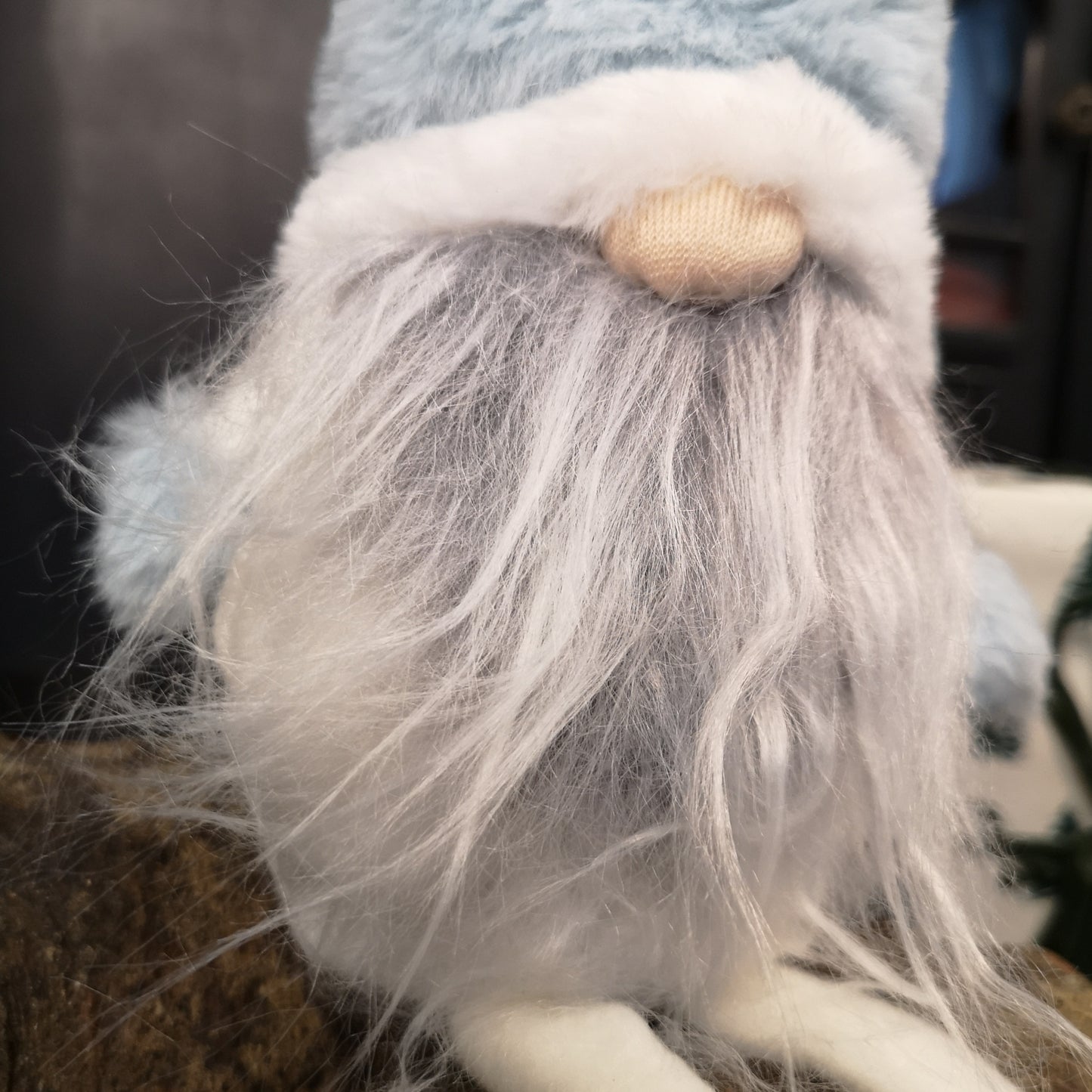 48cm Pastel Blue Plush Sitting Christmas Gonk with Dangly Legs Decoration