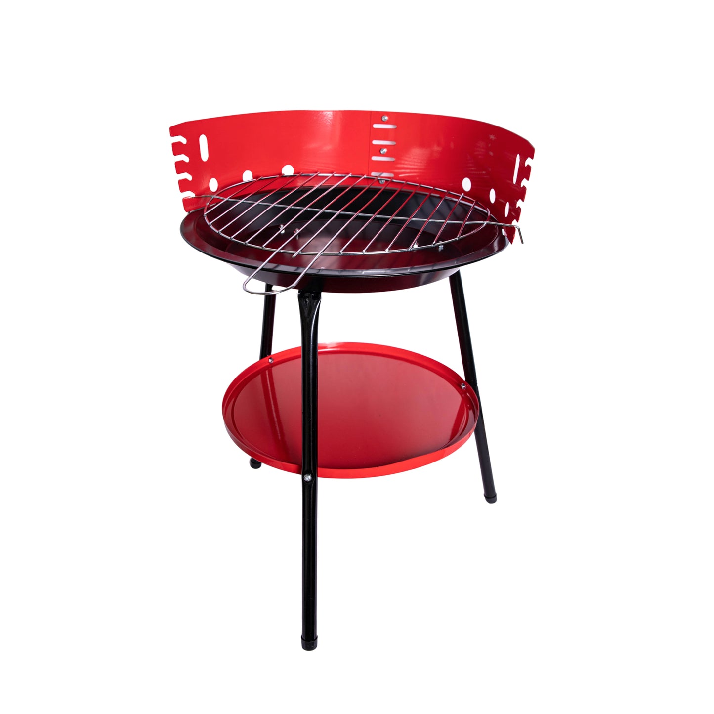 14" Round Garden Barbecue / BBQ with Wind Shield & Shelf