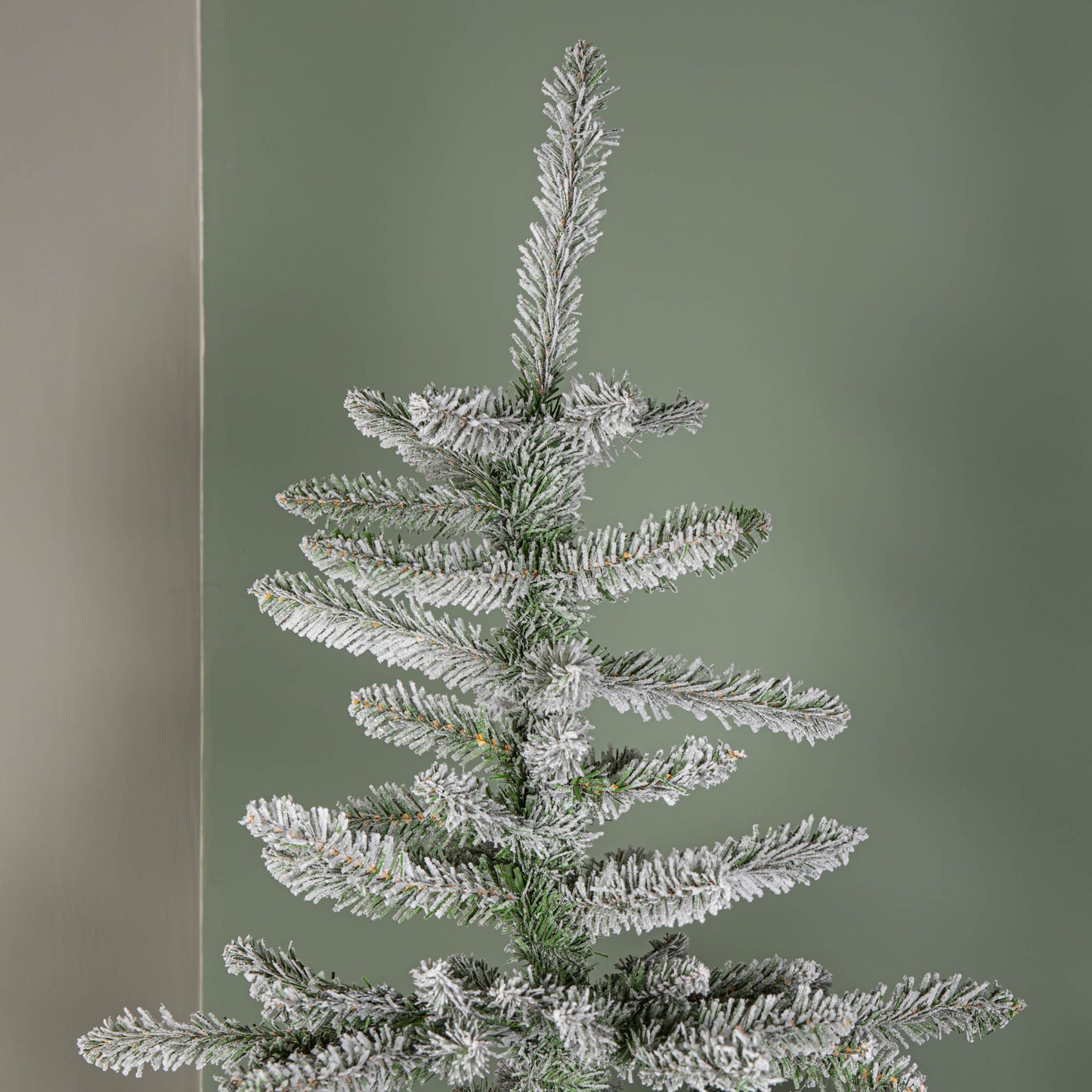 7ft (2.1m) Snowy Green & White Everlands Liberty Spruce Christmas Tree with Metal Stand