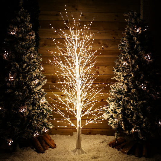 6ft (1.8m) White Modelling Micro Dot Tree with 1,300 Twinkling LEDs in Warm white 