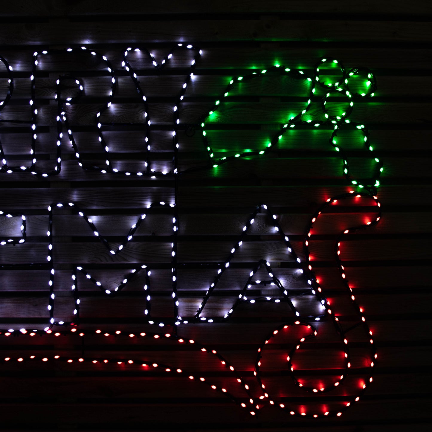 2mx78cm Light up Hanging Merry Christmas Sign with 938 Red, White & Green LEDs