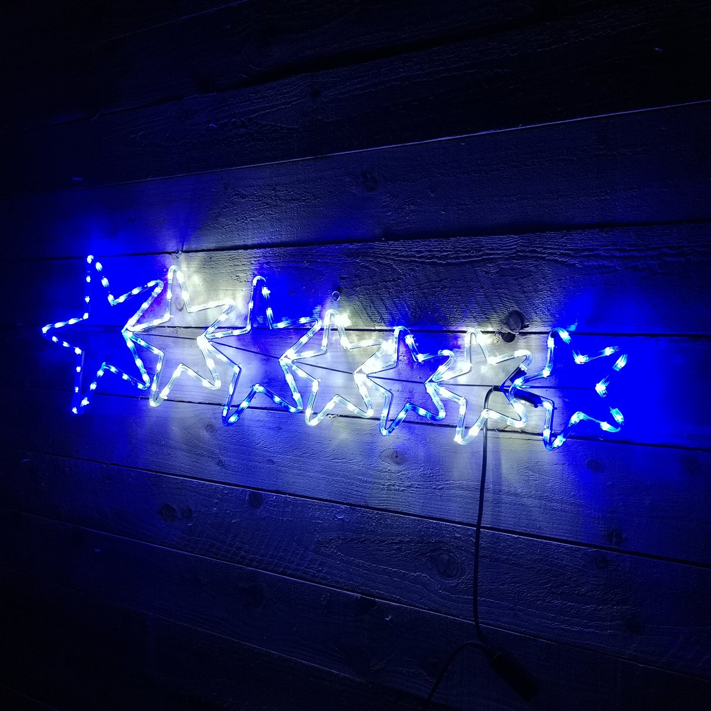 1.2m LED Rope Light 7 Star Silhouette Christmas Decoration in Cool White & Blue