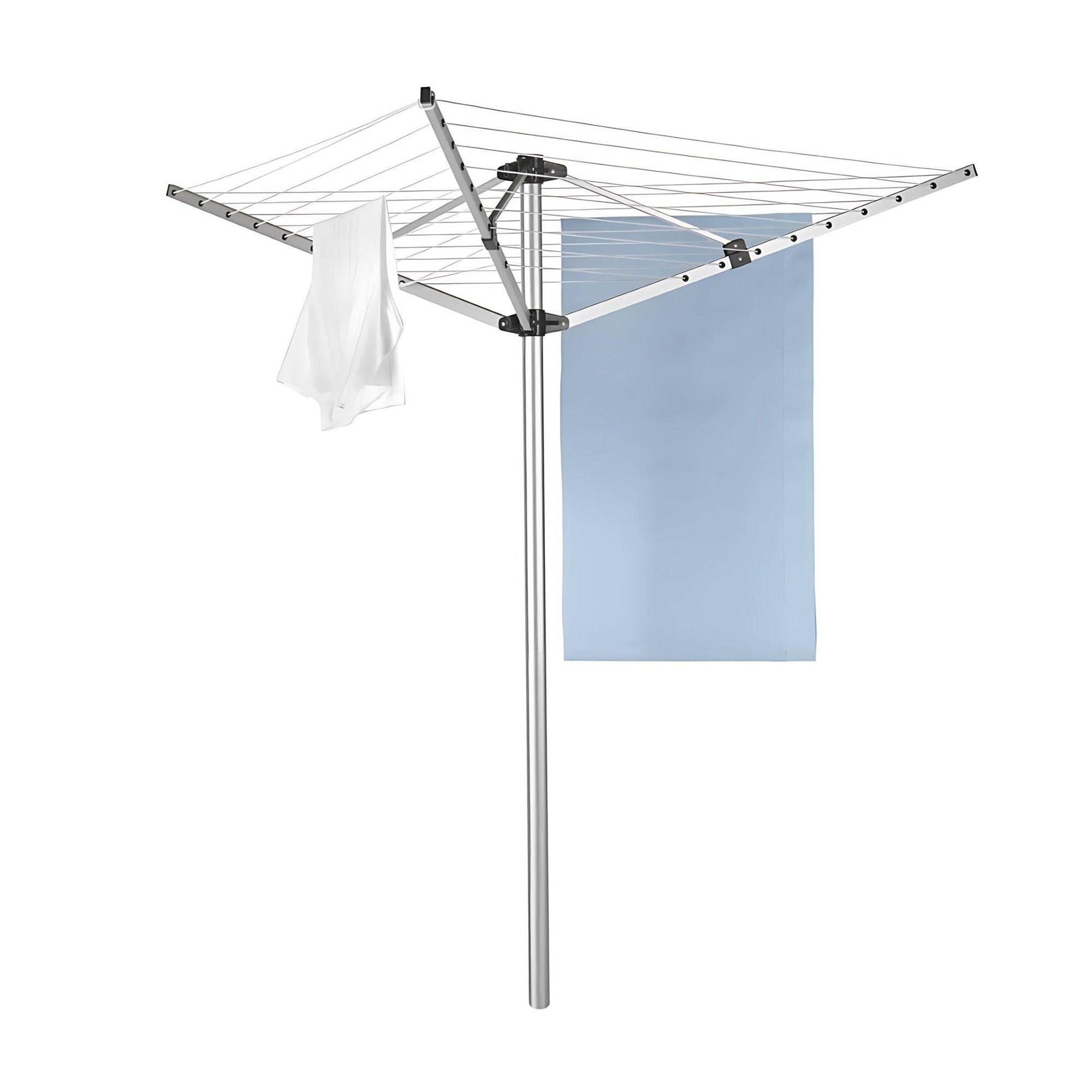 4 Arm 55m Aluminium Rotary Airer / Washing Line with 38mm Pole