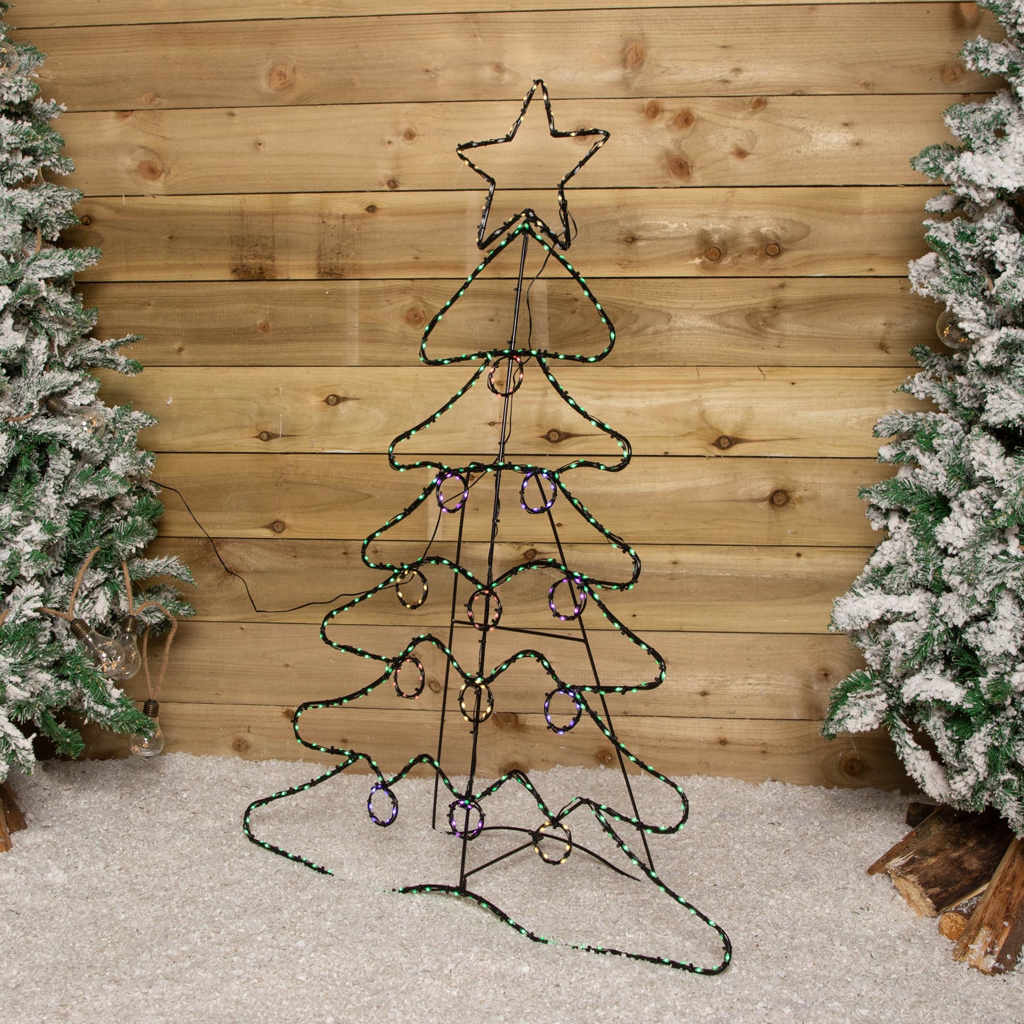 1.2mx85cm Light up Standing Christmas Tree with 385 Multi-Coloured LEDs