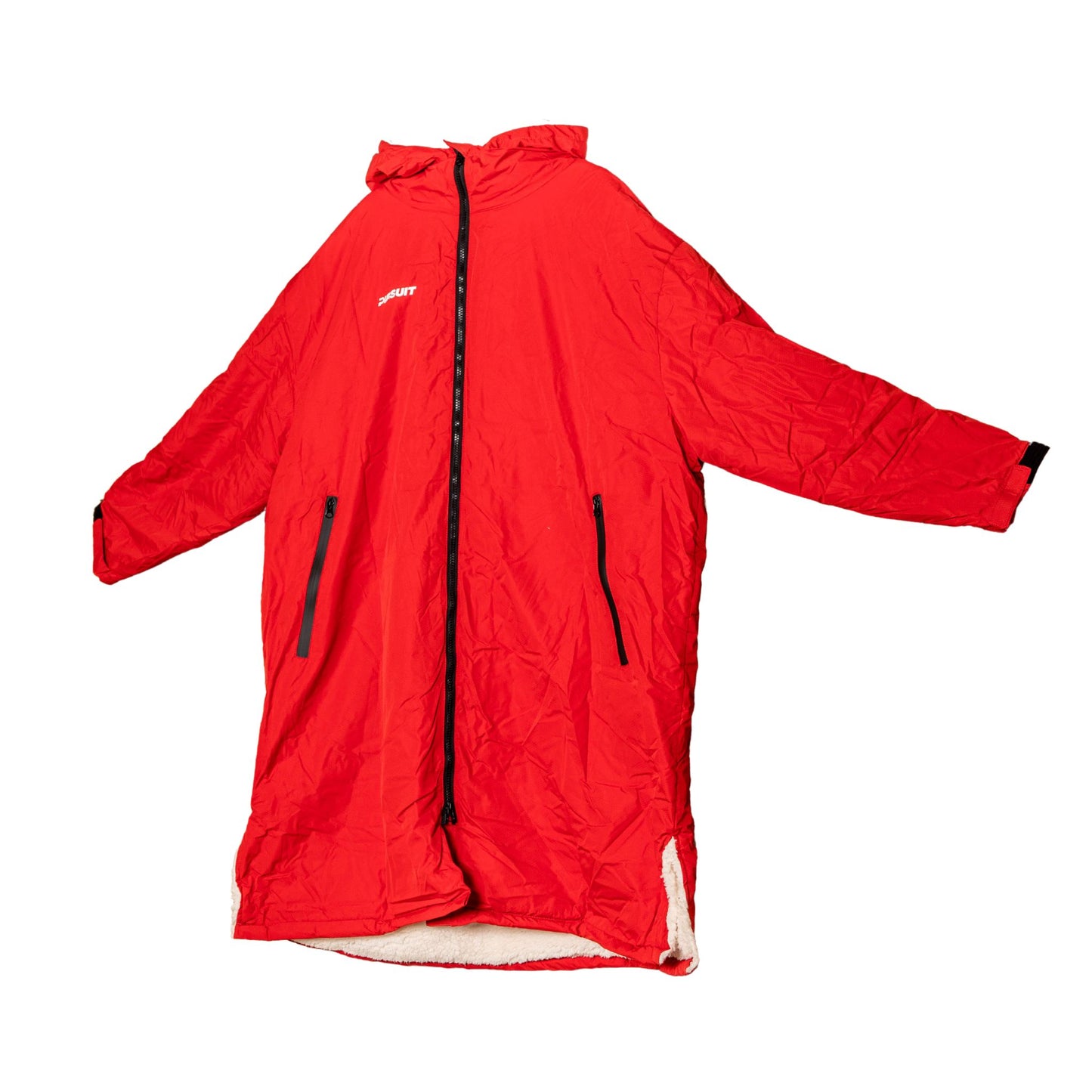 Oversized Adult Waterproof Active Robe with Fleece Lining and Travel Bag in Red