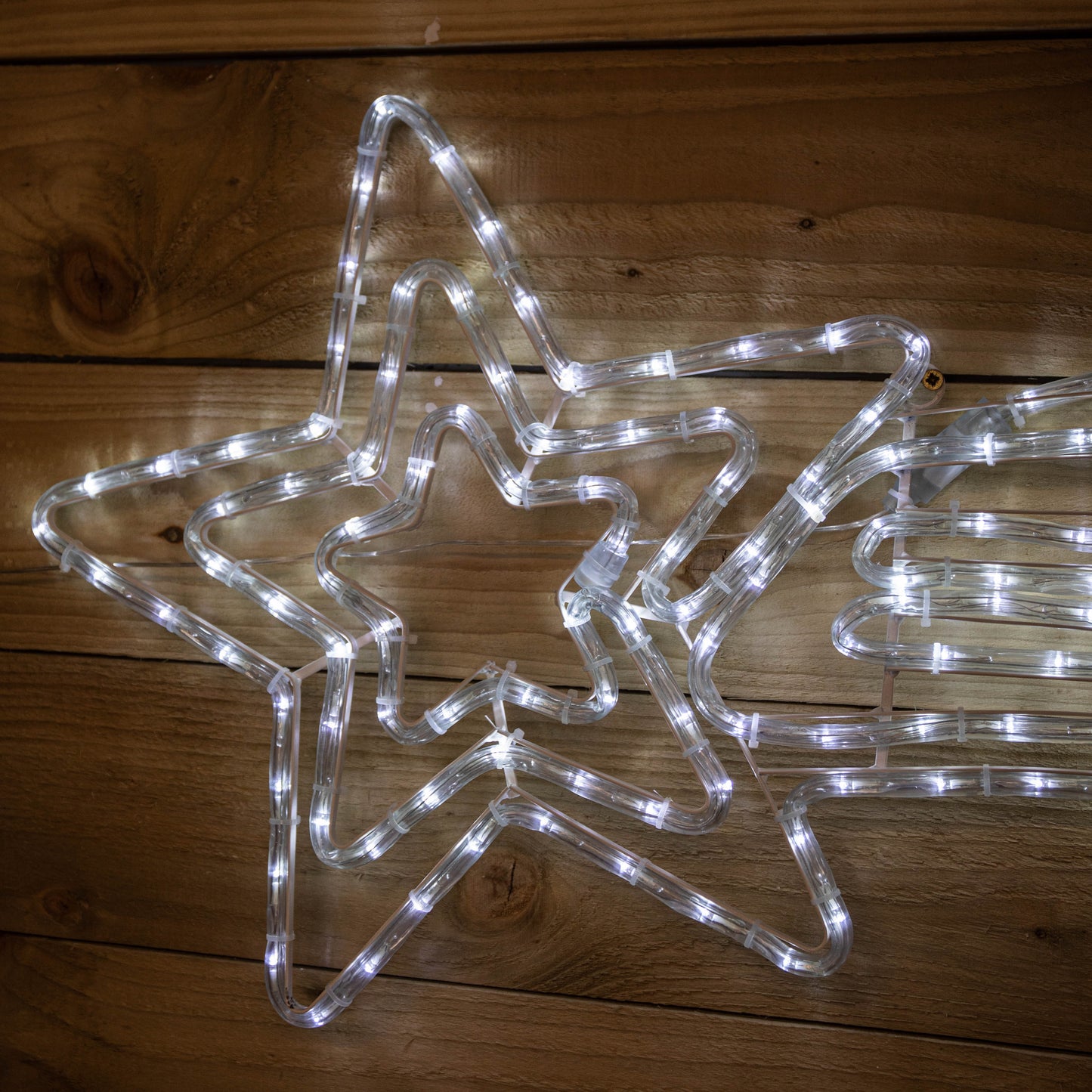 118cm x 46cm Light up Hanging Christmas Star Rope Light with White LEDs