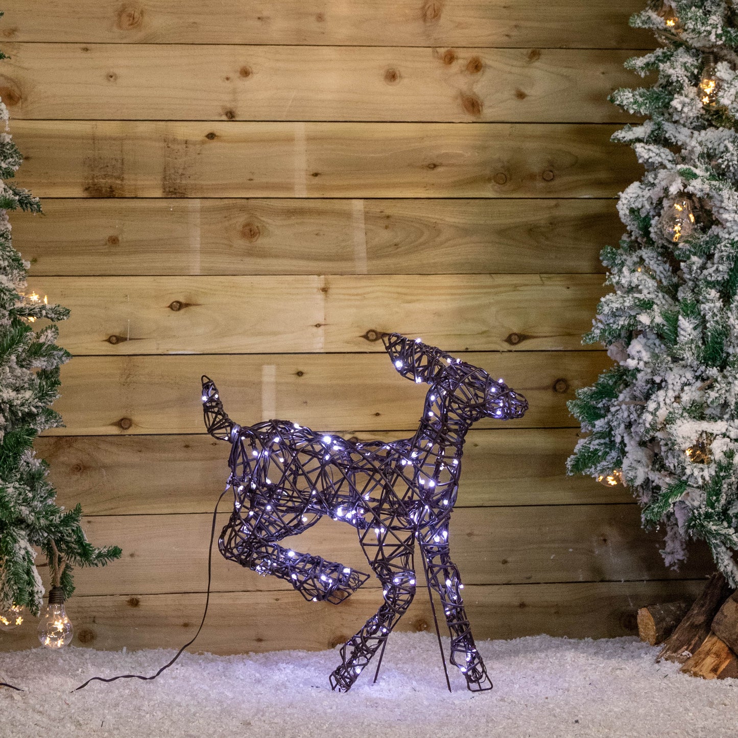 68cm Light up Brown Christmas Running Doe with 120 White & Warm White LEDs