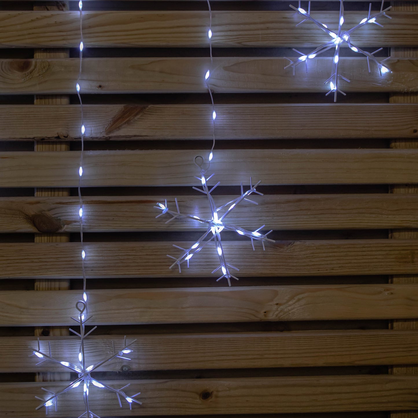 1.2m x 1.2m FlexiBrights Christmas Snowflake Curtain Lights with 267 White LEDs