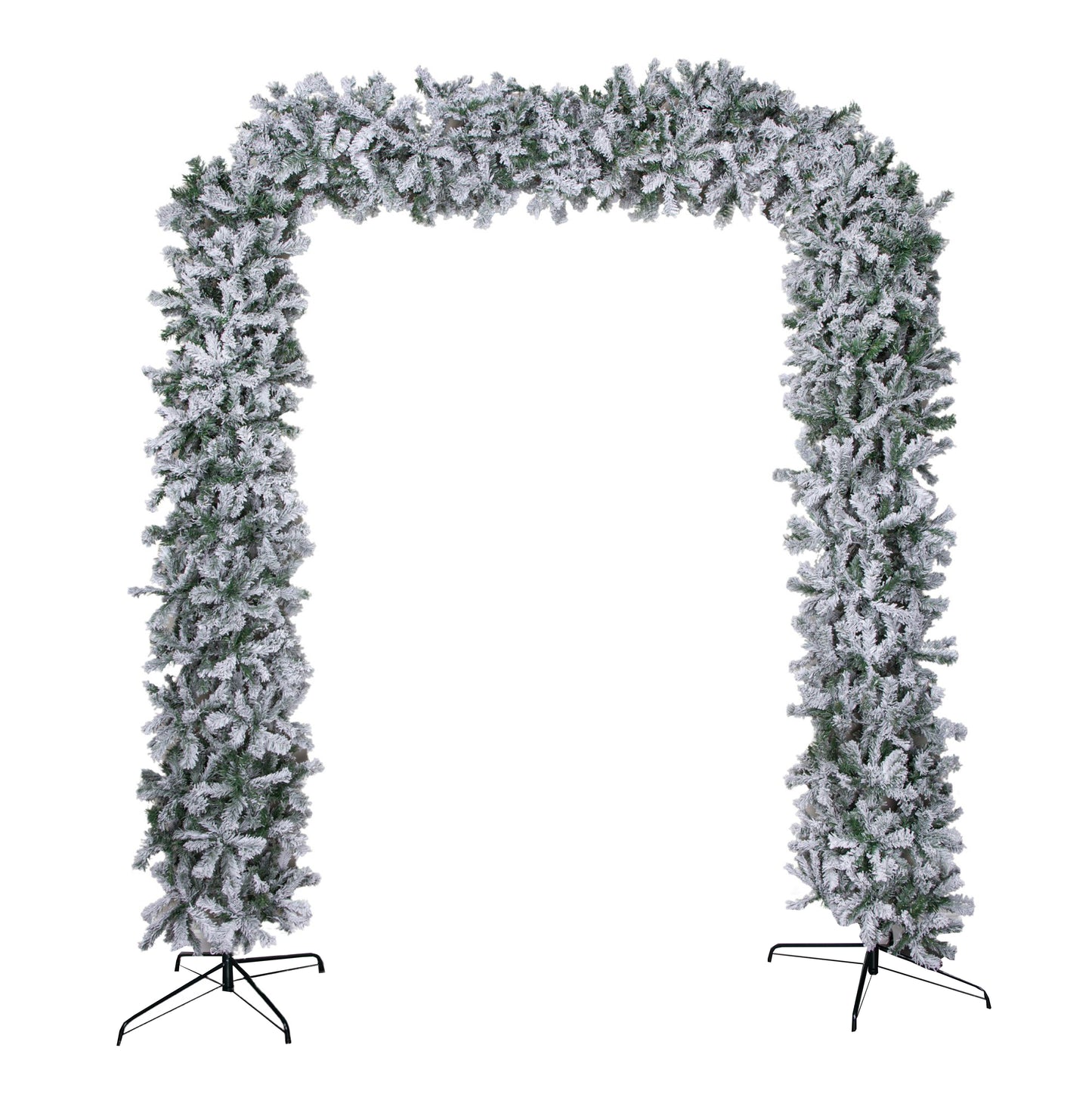 8ft (2.55m) Double Door Artificial Snow Flocked Christmas Tree Arch in Green with 2000 Tips