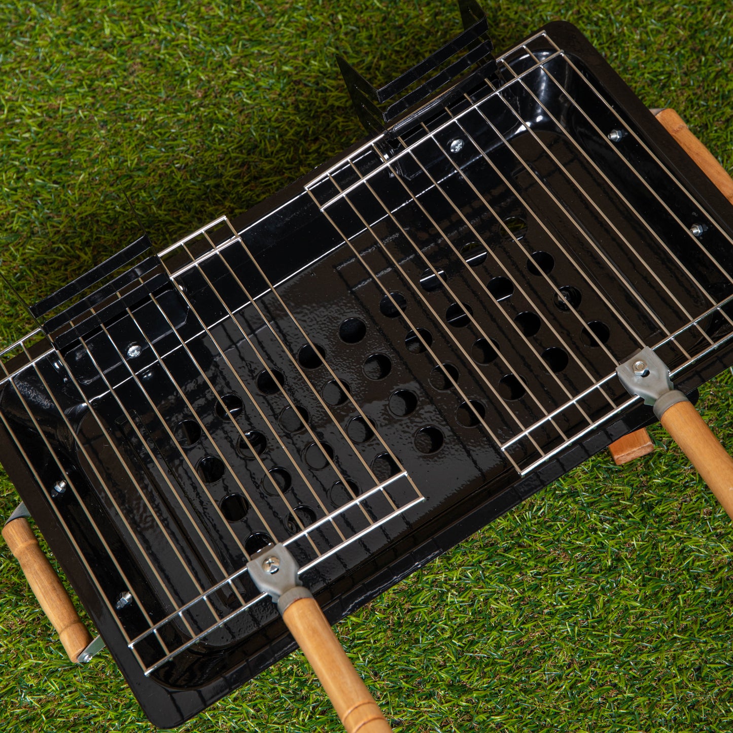 Black Outdoor Portable Steel Hibachi BBQ Camping Grill