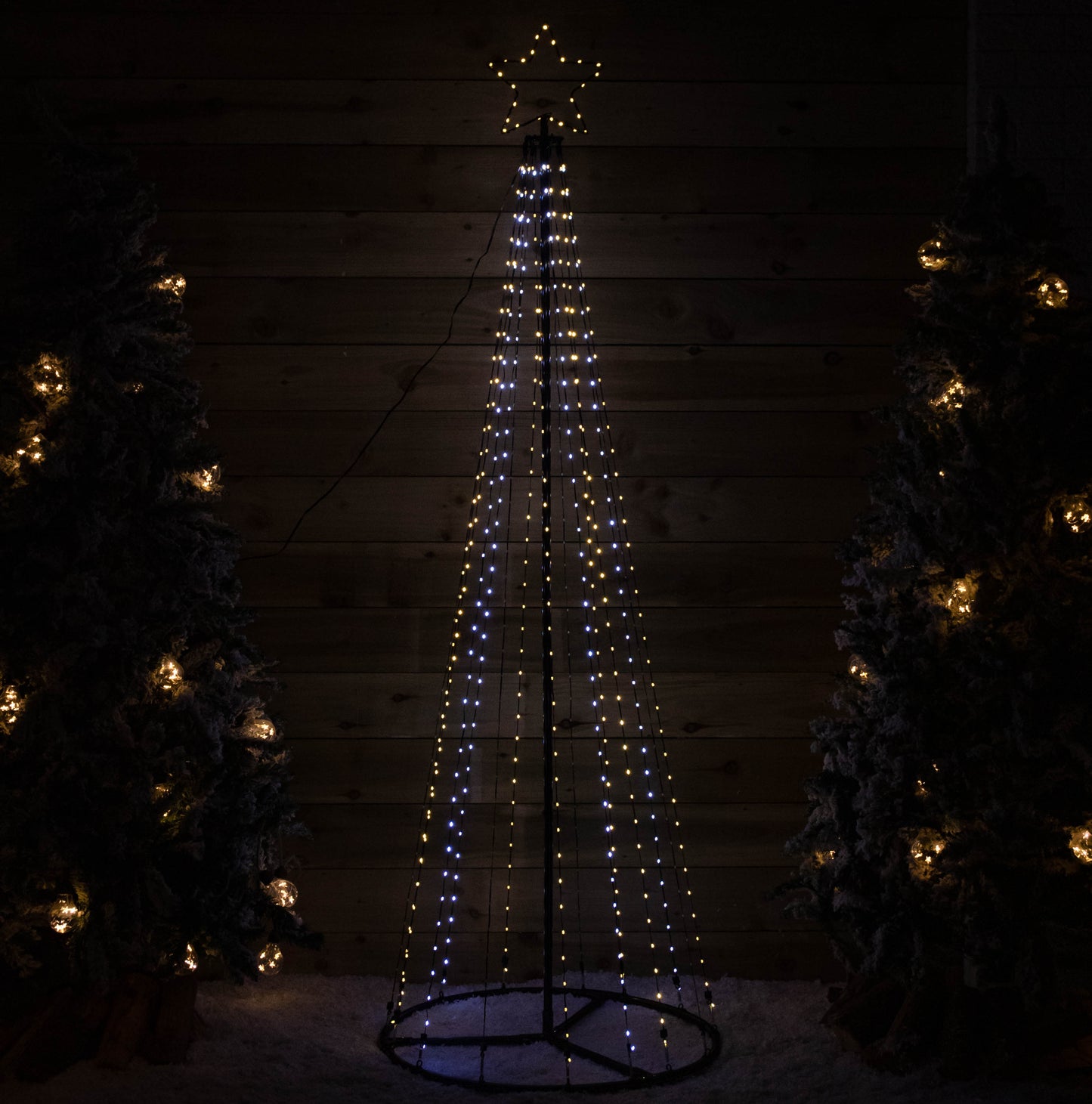 4m (13ft) Light up Christmas Pyramid Cone Tree with 1374 Multi-Action White & Warm White LEDs