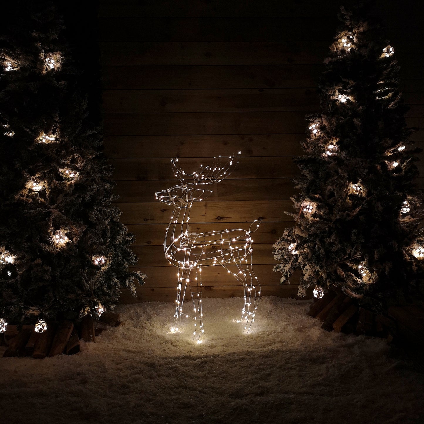 1.14m Outdoor Light Up Reindeer Christmas Decoration with Twinkling Warm White LEDs