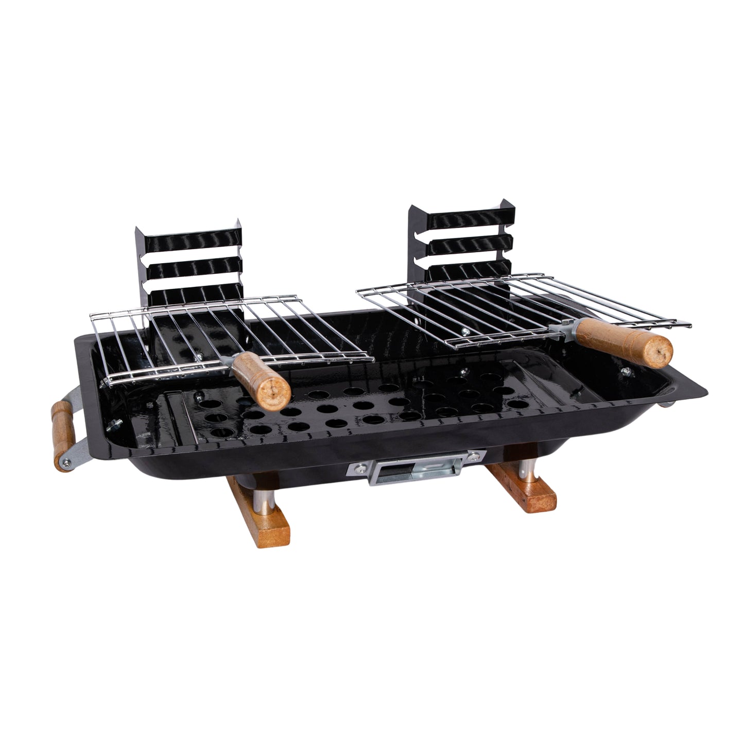 Black Outdoor Portable Steel Hibachi BBQ Camping Grill