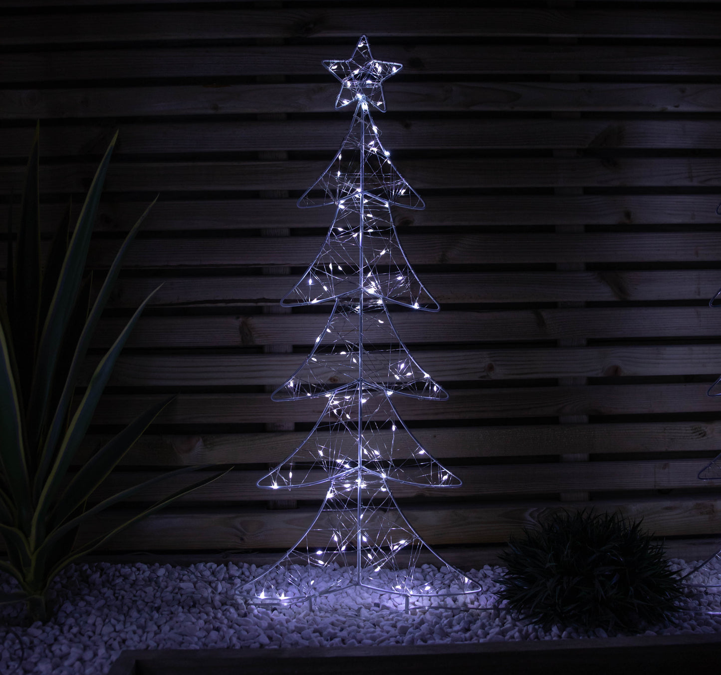 Set of 4 80cm Light up Christmas Tree Path Lights with 400 White LEDs